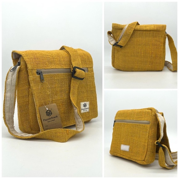 Pure Hemp Crossbody Bag Yellow - Picture 5 of 7